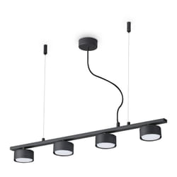 Sospensione Industrial-Minimal Minor Metallo Nero 4 Luci Gx53 9W 3000K