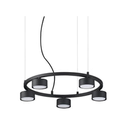 Sospensione Industrial-Minimal Minor Metallo Nero 5 Luci Gx53 9W 3000K