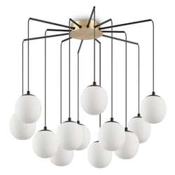Sospensione Contemporanea Rhapsody Metallo Nero 12 Luci G9 3W 3000K Luce Calda