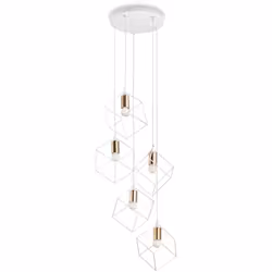 Collezione ICE FORME GEOMETRICHE CHE CREANO MOVIMENTO NEGLI AMBIENTI Sospensione con rosone e 5 diffusori con montatura in me ...