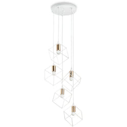 Ideal Lux - Sospensione Industrial-Minimal Ice Metallo Bianco 5 Luci E27