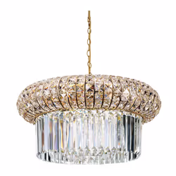 Collezione NABUCCO L'ELEGANZA DEI PENDENTI Sospensione circolare 12 luci attacco E14. Montatura in metallo con finitura oro.  ...