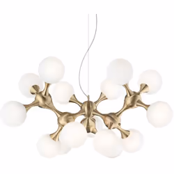 Collezione NODI PER CHI AMA OSARE Lampadario con montatura asimmetrica in metallo ottone satinato h. 277 cm max e largh. 105  ...