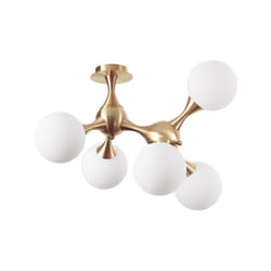 Ideal Lux - Plafoniera Contemporanea Nodi Metallo Ottone 5 Luci E14