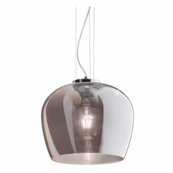 Collezione BLOSSOM NUVOLA LUMINOSA Sospensione 1 Luce E27 60 W con montatura e rosone in metallo cromato.. Diffusore in vetro ...
