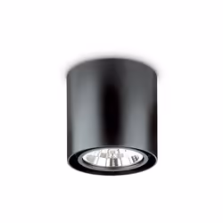 Collezione MOOD PICCOLI PUNTI LUCE DI DESIGN Plafoniera tonda h.15 cm diam.15 cm 1 luce GU10. Corpo luce in metallo nero all' ...