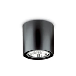 Plafoniera Moderna Mood Round Alluminio Nero 1 Luce Gu10 10W 3000Kd15Cm