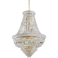 Lampadario Classico Dubai Metallo-Cristallo Ottone 24 Luci E14