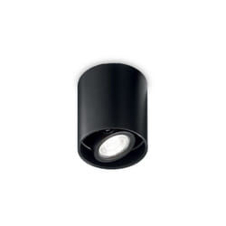Ideal Lux - Plafoniera Moderna Mood Round Alluminio Nero 1 Luce Gu10 7W 3000K D9Cm