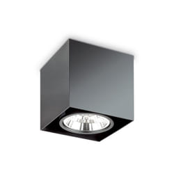 Plafoniera Moderna Mood Square Alluminio Nero 1 Luce Gu10 7W 3000K D15Cm
