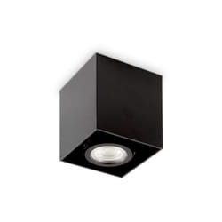 Ideal Lux - Plafoniera Moderna Mood Square Alluminio Nero 1 Luce Gu10 7W 3000K D9Cm