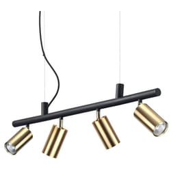 Lampadario Moderna Dynamite Metallo Ottone 4 Luci Gu10 7W 3000K Luce Calda