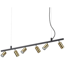 Lampadario Moderna Dynamite Metallo Ottone 6 Luci Gu10 7W 3000K Luce Calda