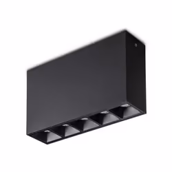 Collezione LIKA MODULI GEOMETRICI Famiglia di moduli LED rettangolari in alluminio pressofuso, verniciato nero o bianco con r ...