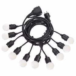 Collezione FIESTA GIOCHI DI LUCE PER LE SERATE ALL'APERTO Cavo con 10 portalampade E27 max 15 W e occhielli di ancoraggio in ...