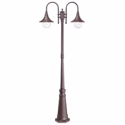 Collezione CIMA ACCOGLIERE CON ELEGANZA Lampada da terra per esterno 2 luci E27. Corpo luce interamente in alluminio pressofu ...