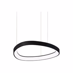 Collezione GEMINI FORME GEOMETRICHE SOSPESE Sospensione dalla forma geometrica diam.42,2 cm con rosone e paralume in metallo  ...