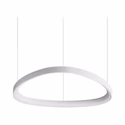 Collezione GEMINI FORME GEOMETRICHE SOSPESE Sospensione dalla forma geometrica diam.61 cm con rosone e paralume in metallo ve ...
