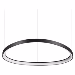 Collezione GEMINI FORME GEOMETRICHE SOSPESE Sospensione dalla forma geometrica diam.81 cm con rosone e paralume in metallo ve ...