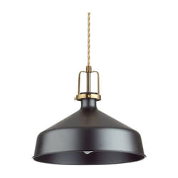 Sospensione Industrial-Minimal Eris-1 Metallo Nero 1 Luce E27