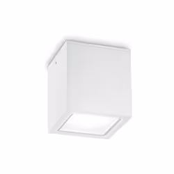 Collezione TECHO PICCOLI CUBI ILLUMINANTI PER LA TERRAZZA Plafoniera per esterno a forma di cubo 15x15 cm. Corpo luce in allu ...