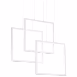 Collezione FRAME INCROCI LUMINOSI Sospensione che riproduce 3 quadrati che si incrociano con base e montatura in metallo vern ...