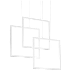 Ideal Lux - Sospensione Moderna Frame Alluminio Bianco Led 80W 3000K Luce Calda
