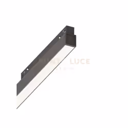 Sistema lineare composto da un profilo in alluminio estruso ed elementi di illuminazione a fissaggio magnatico con blocco mec ...