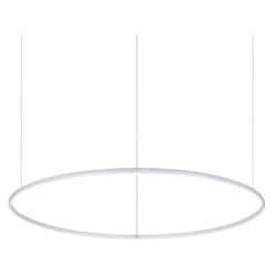 Sospensione Moderna Hulahoop Alluminio-Plastiche Bianco 1 Luce 46W 3000K D100Cm
