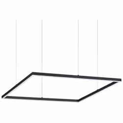 Collezione ORACLE FORME SLIM E CONTEMPORANEE Sospensione costituita da una montatura sottile in alluminio verniciato nero opa ...