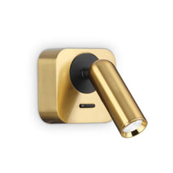Ideal Lux - Applique Contemporanea Bean Square Metallo Ottone Led 3W 3000K Luce Calda