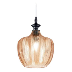 Sospensione Vintage-Decò Lord Metallo Ambra 1 Luce E27