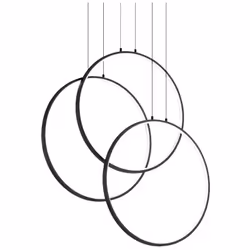 Collezione FRAME INCROCI LUMINOSI Sospensione che riproduce 3 cerchi che si incrociano con base e montatura in metallo vernic ...