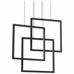 Collezione FRAME INCROCI LUMINOSI Sospensione che riproduce 3 quadrati che si incrociano con base e montatura in metallo vern ...
