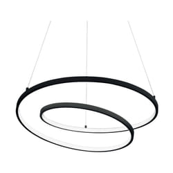Sospensione Moderna Oz Metallo Nero Led 48W 3000K Luce Calda D60Cm On-Off