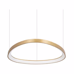 Collezione GEMINI FORME GEOMETRICHE SOSPESE Sospensione dalla forma geometrica diam.61 cm con rosone e paralume in metallo ve ...