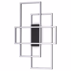 Collezione FRAME INCROCI LUMINOSI Plafoniera che riproduce 3 rettangoli che si incrociano con base e montatura in metallo ver ...