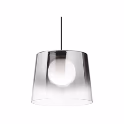 Collezione FADE SIA MODERNO SIA VINTAGE Sospensione a 1 luce realizzata con rosone e montatura in metallo. Paralume in vetro  ...