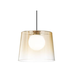 Sospensione Vintage-Decò Fade Metallo Ambra 1 Luce G9 3W 3000K Luce Calda