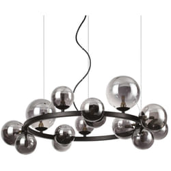 Sospensione Contemporanea Perlage Metallo Nero 14 Luci G9 3W 3000K Luce Calda