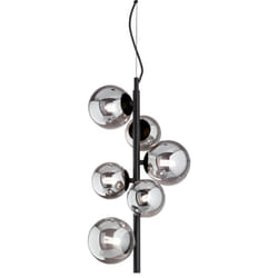 Sospensione Contemporanea Perlage Metallo Nero 6 Luci G9 3W 3000K Luce Calda