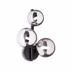 Collezione PERLAGE BOLLE IN VETRO SOFFIATO Lampada da parete moderna montatura in metallo nero opaco con struttra lineare a s ...