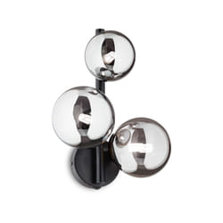 Applique Contemporanea Perlage Metallo Nero 3 Luci G9 3W 3000K Luce Calda