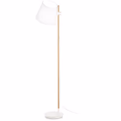 Collezione AXEL STILE NORDICO MINIMAL Lampada da terra con base e raccordi in metallo verniciati a polvere bianco, stelo in l ...