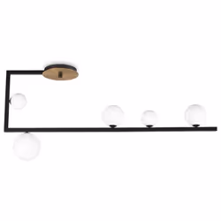 Collezione BIRDS UNA SERIE COOL Lampada a soffitto a 5 luci con montatura in metallo verniciato nero opaco con disco decorati ...