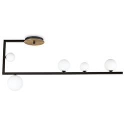 Ideal Lux - Plafoniera Industrial-Minimal Birds Metallo Nero 5 Luci G9 3W 3000K Luce Calda