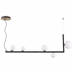 Collezione BIRDS UNA SERIE COOL Sospensione lineare moderna a 5 luci con montatura in metallo verniciato nero opaco con disco ...