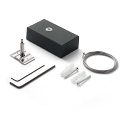 Ideal Lux - Kit Cavo Singolo Acciaio 2 Mt e Rosone Fluo Metallo Nero