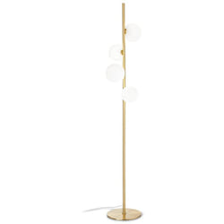 Piantana Contemporanea Perlage Metallo Ottone 4 Luci G9 3W 3000K Luce Calda