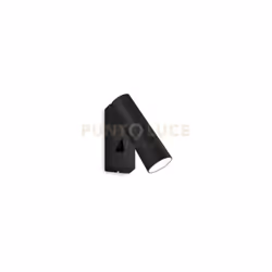 Applique con corpo luce in alluminio verniciato a polveri. Diffusore orientabile con schermo acrilico zigrinato fissato con g ...